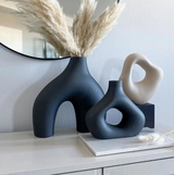 Black Modern Vase Set of 2
