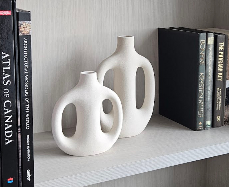 Ceramic Pampas Vases - Set of 2